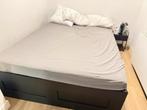 Ikea Brimnes bed 160x200, Ophalen, Zwart, Tweepersoons, Zo goed als nieuw