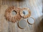 Wandhanger spiegels raffia, Ophalen of Verzenden, Zo goed als nieuw