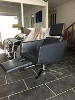IZGS FSM Pavo Shelby design fauteuil stoel diep blauw  leer, Huis en Inrichting, Fauteuils, Ophalen, Zo goed als nieuw, Nvt, Nvt