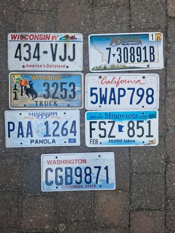 Kentekenplaat SET USA 7 nummerborden nummerplaten License VS beschikbaar voor biedingen