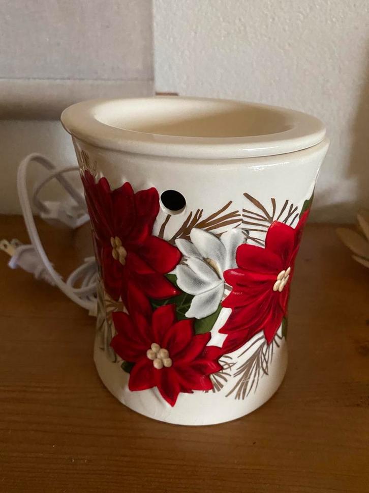 Elektrische wax- melt met kerstroos- origineel uit USA, Diversen, Kerst, Zo goed als nieuw, Ophalen of Verzenden