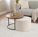 Salontafel met teddy poef, Huis en Inrichting, Tafels | Salontafels, Ophalen, 50 tot 100 cm, Nieuw, 50 tot 100 cm