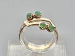 Gouden Vintage design ring met jade. 2025/576., ., Ophalen of Verzenden, Zo goed als nieuw, Met edelsteen