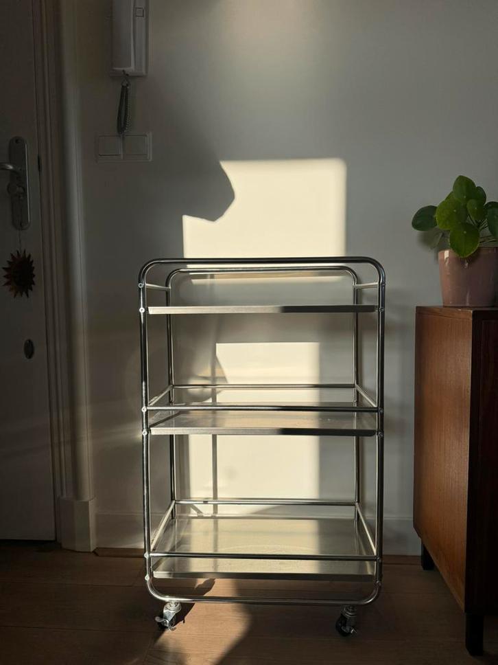 Metalen trolley / barcart, Huis en Inrichting, Kasten | Stellingkasten, Zo goed als nieuw, Ophalen