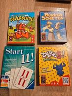 4 spelletjes: Beverbende, Bokken Schieten, Start 11! Take 5, Ophalen of Verzenden, Zo goed als nieuw, Kwartet(ten)