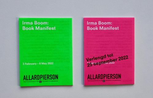 Irma Boom! Twee mini leporellos Book Manifest Allard Pierson, Boeken, Kunst en Cultuur | Fotografie en Design, Zo goed als nieuw