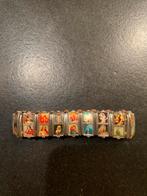 Vintage Armband met Heiligenafbeeldingen, Gebruikt, Overige kleuren, Ophalen of Verzenden, Elastiek