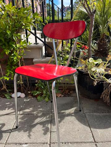 Retro rode formica stoel beschikbaar voor biedingen