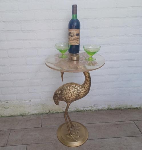 Dutchbone Crane Bijzettafel, blad is niet origineel, Huis en Inrichting, Tafels | Bijzettafels, Gebruikt, Rond, 45 tot 60 cm, Minder dan 55 cm