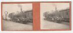 Oude stereofoto met NS stoomlocomotief 3702, Verzamelen, Spoorwegen en Tramwegen, Overige typen, Gebruikt, Ophalen of Verzenden