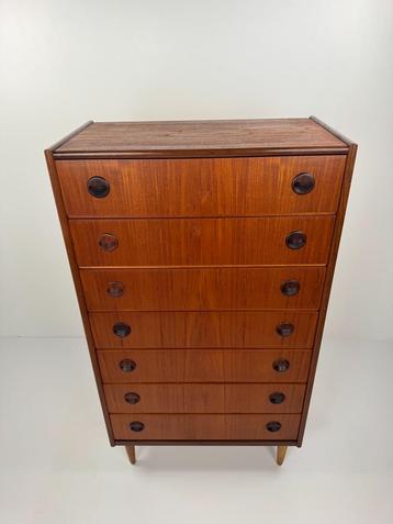 Danish Teak Tallboy Chest of Drawers beschikbaar voor biedingen