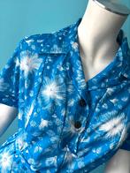 Vintage originele jaren 70 jurk blauw/wit maat 42, Maat 42/44 (L), Vintage, Knielengte, Gedragen