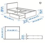 Bed, Ikea, 1-persoons, met opberglades, Huis en Inrichting, Ophalen, Gebruikt, Eenpersoons, Zwart
