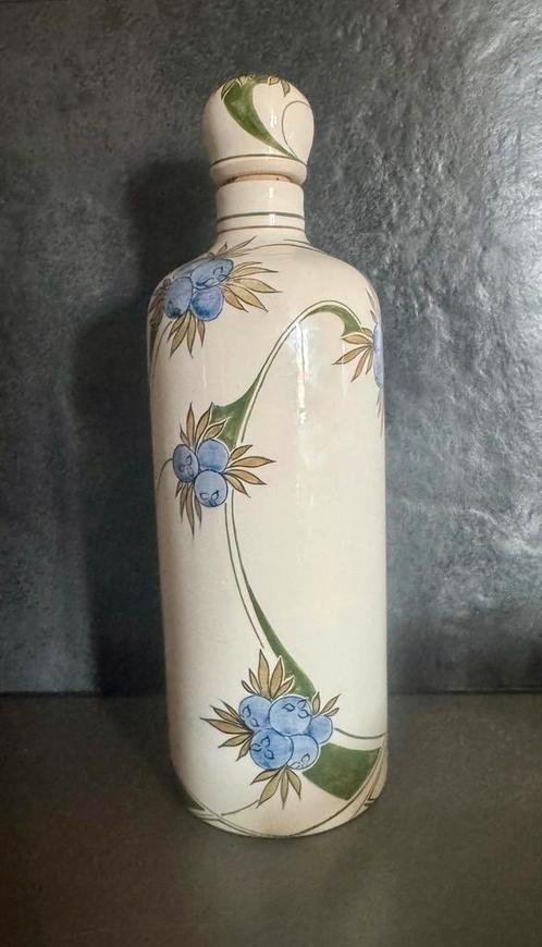 Delfts Regina M.Dronkers blauwe druiven art deco fles, Antiek en Kunst, Antiek | Vazen, Ophalen of Verzenden