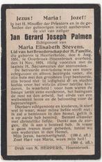 Jan Gerard J. Palmen 1851 Heerlerheide + 1924 Hoensbroek, Verzenden, Bidprentje