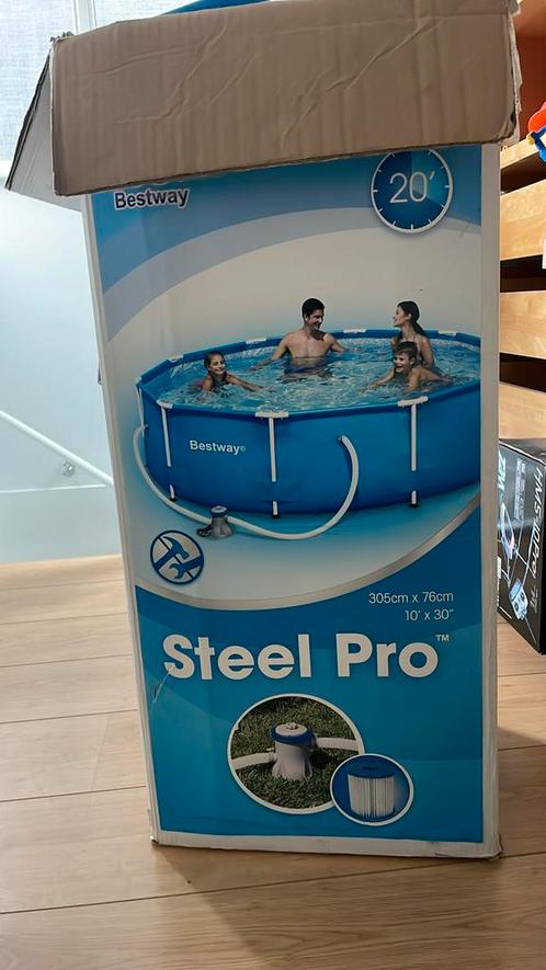 Steel Pro rond zwembad 3 meter doorsnede, Tuin en Terras, Zwembaden, Gebruikt, Minder dan 80 cm, 200 tot 400 cm, 300 cm of meer
