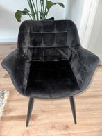 Zwarte velvet eettafel stoelen | set 6 stuks, Huis en Inrichting, Stoelen, Ophalen, Zo goed als nieuw, Zwart, Vier