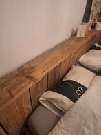 Handgemaakt houten bed 200x210, Ophalen, Gebruikt, Bruin, 210 cm