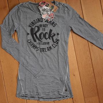 Vingino t- shirt Joeske zwart wit streep maat 176 - nieuw - beschikbaar voor biedingen