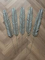 Decoratieve kunst takken bladveer zilver met glitters, Ophalen of Verzenden, Gebruikt, Binnen