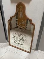 Spiegel met massief houten lijst - Custom made, Ophalen, Gebruikt, 100 tot 150 cm, Overige vormen