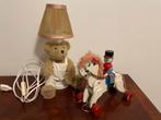 Houten trekpaardje en beerlamp, Antiek en Kunst, Ophalen of Verzenden