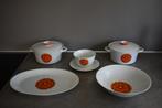 Retro vintage oranje bloemen servies van Winterling Bavaria, Ophalen of Verzenden, Gebruikt, Overige stijlen, Schaal of Schalen