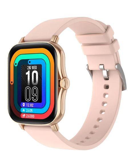 Smartwatch Roségoud met roze band, Sieraden, Tassen en Uiterlijk, Smartwatches, Nieuw, Android, Roze, Afstand, Hartslag, Hoogte