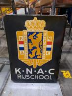 KNAC rijschool emaille bord, Reclamebord, Gebruikt, Ophalen of Verzenden