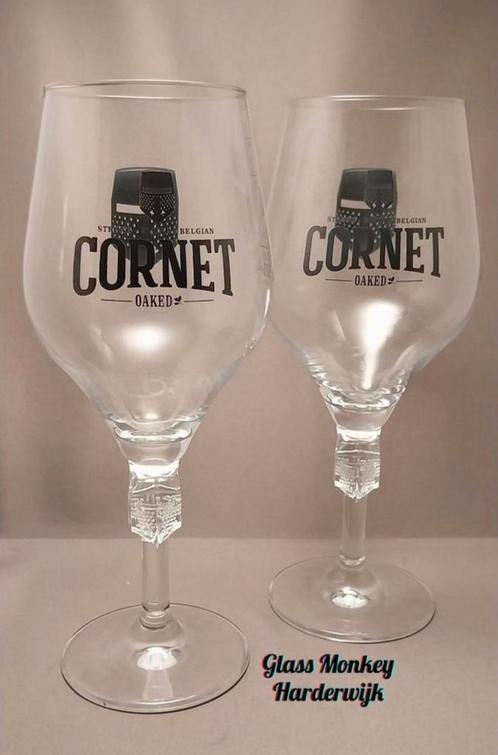 Cornet bierglazen. 50cl ( donkergrijs logo ), Verzamelen, Biermerken, Zo goed als nieuw, Glas of Glazen, Overige merken, Ophalen of Verzenden