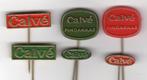 6 speldjes CALVÉ (A3)  KIJK OOK EENS NAAR MIJN MEER DAN 1000, Verzamelen, Speldjes, Pins en Buttons, Verzenden, Gebruikt, Overige onderwerpen