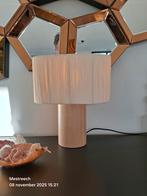 Schemerlampje met houten voet en raffia kap, Ophalen, Hout, Gebruikt, Landelijk