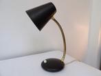 Fifties Bureaulamp, zwart/messing, Ophalen of Verzenden