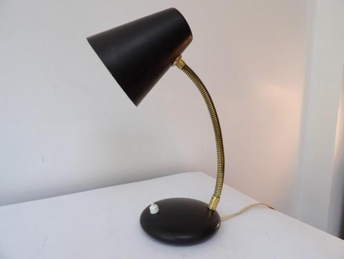 Fifties Bureaulamp, zwart/messing, Antiek en Kunst, Antiek | Lampen, Ophalen of Verzenden