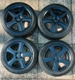 Zwarte lichtmetalen velgen set met winterbanden, Auto-onderdelen, Banden en Velgen, Ophalen, 15 inch, Velg(en), 185 mm