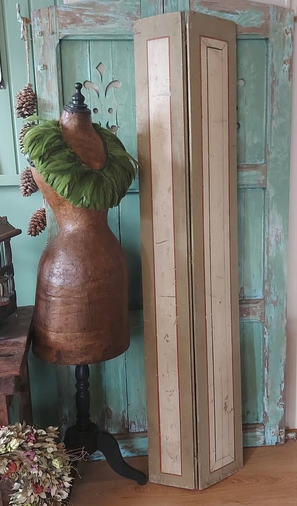 Prachtig antiek houten dubbel Luik. Oude verf 178 cm Hoog, Antiek en Kunst, Ophalen