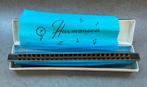 Vintage Mondharmonica met Doos, Muziek en Instrumenten, Blaasinstrumenten | Mondharmonica's, Gebruikt, Overige typen, Chromatisch