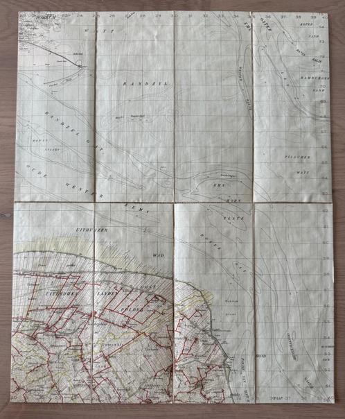 Diverse oude linnen kaarten 1888-1950 50K, Boeken, Atlassen en Landkaarten, Gelezen, Landkaart, Nederland, 1800 tot 2000, Ophalen of Verzenden