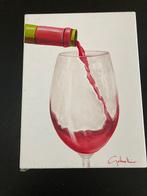 Paolo Golinelli schilderij wijnglas 30x40cm, Antiek en Kunst, Kunst | Schilderijen | Modern, Ophalen of Verzenden