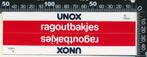 Sticker: Unox - Ragoutbakjes, Verzenden, Zo goed als nieuw, Bedrijf of Vereniging