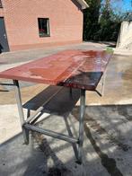 Werkbank rvs frame , blad waterproef, Ophalen, Gebruikt, 70 tot 120 cm