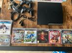 Playstation 3 console / PS3 slim 320GB + 7games & toebehoren, Gebruikt, Met 2 controllers, 320 GB, Ophalen of Verzenden