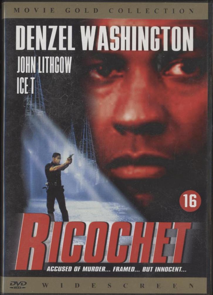 73) Ricochet: met Denzel Washington en John Lithgow, Cd's en Dvd's, Dvd's | Actie, Gebruikt, Actiethriller, Vanaf 16 jaar, Ophalen of Verzenden