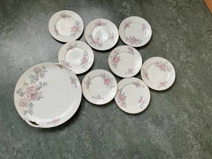 Vintage Gebakstel KPM Porselein, Huis en Inrichting, Keuken | Servies, Gebruikt, Bord(en), Overige stijlen, Porselein, Ophalen