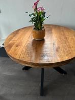Ronde Mangohouten tafel, Huis en Inrichting, Tafels | Eettafels, Ophalen, Zo goed als nieuw, Rond, 100 tot 150 cm