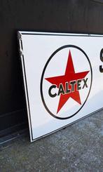 Groot emaille reclame bord van Caltex Motor oil️️⛽️, Verzamelen, Reclamebord, Gebruikt, ., Ophalen of Verzenden