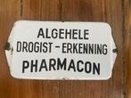 Emaille reclamebordje deurpost Pharmacon, Verzamelen, Ophalen of Verzenden, Gebruikt, Reclamebord