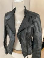 Zara echt leer bikerjack, Kleding | Dames, Ophalen of Verzenden, Zo goed als nieuw, Zwart