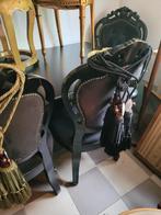 4 barokke stoelen met gratis tafel op =opruiming, Huis en Inrichting, Stoelen, Ophalen, Zwart, Barok boudoir brocante vintage