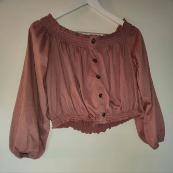 Roze Off-Shoulder Top H&M XL beschikbaar voor biedingen